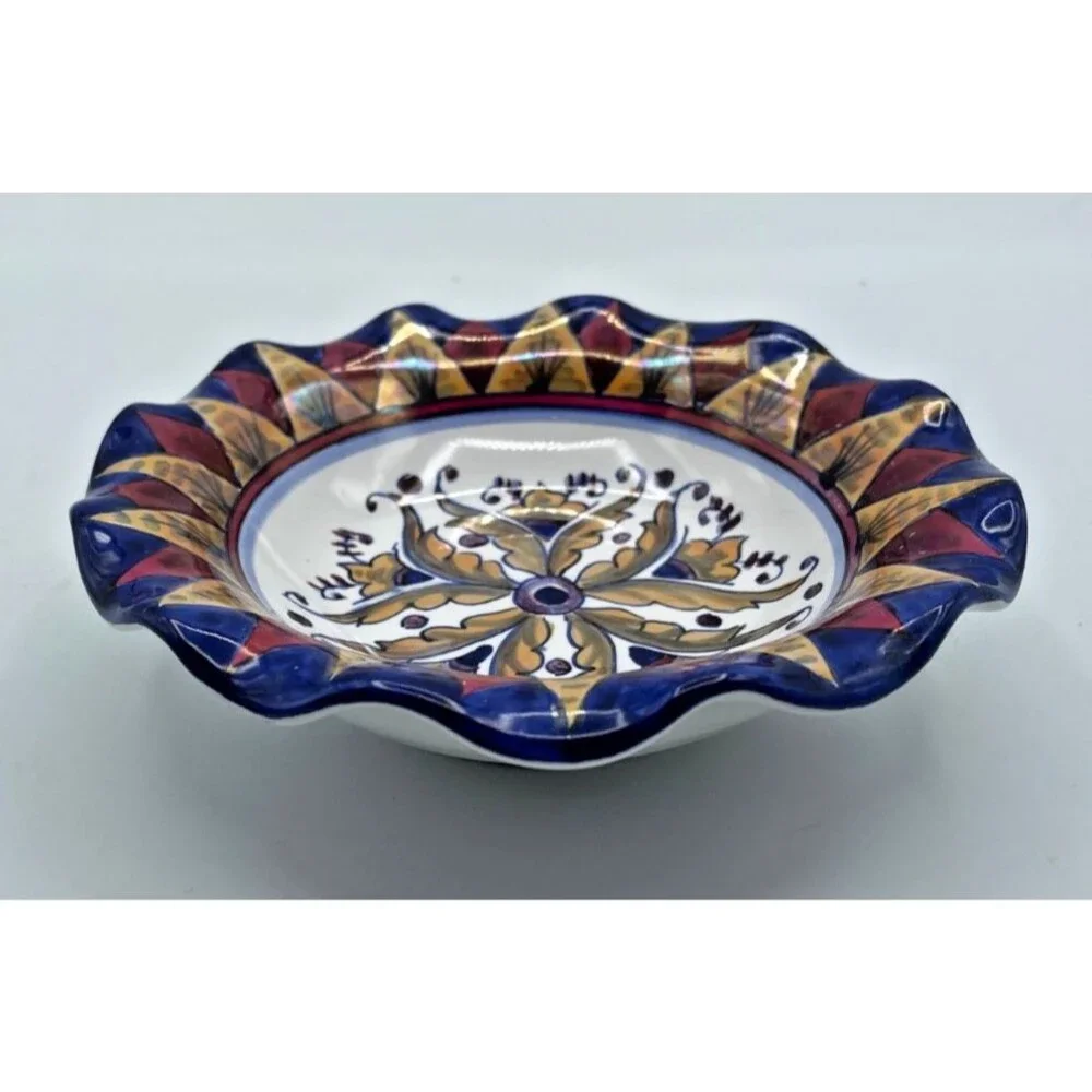 Vintage Gualdo Tadino Italy Signed Bowl Frillici Perugia Umbria Ceramics